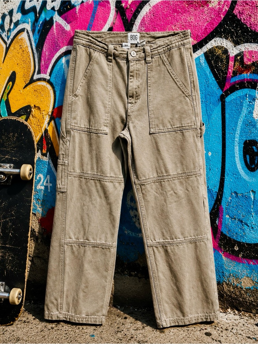 BDG Urban Outfitters Skate Utility Carpenter Pants Khaki 100% Cotton Men’s 32x28